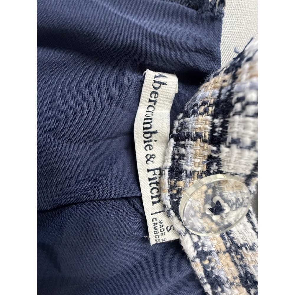 Abercrombie Tweed Mini Dress Small Plaid Preppy Old Money Quiet Luxury - Picture 7 of 16
